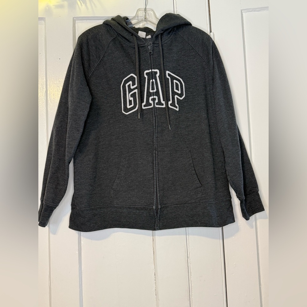 GAP Womans Dark Gray Zip-Up Hoodie